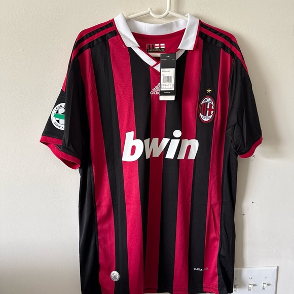 Adidas Red and Black Striped Jersey - Picture 1 of 7
